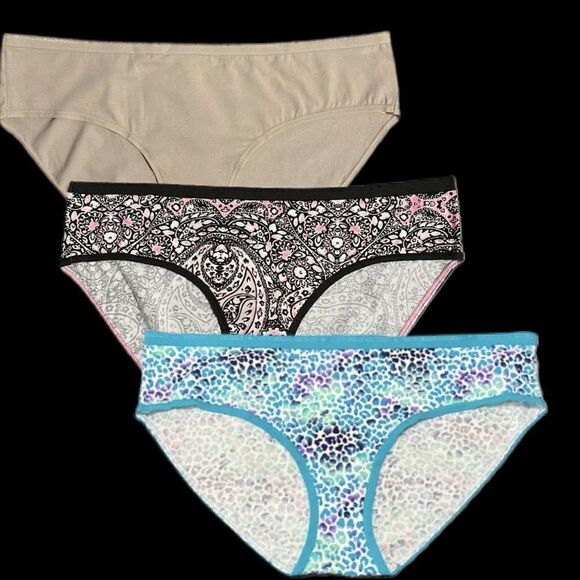 Victoria’s Secret Set of 3 Stretch Cotton Hiphugger Panty Multicolor X-Large - Picture 5 of 7